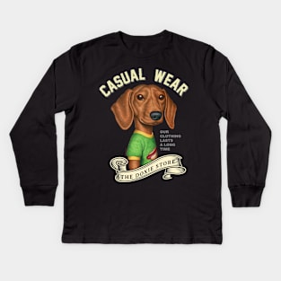 Dachshund Casual Wear Kids Long Sleeve T-Shirt